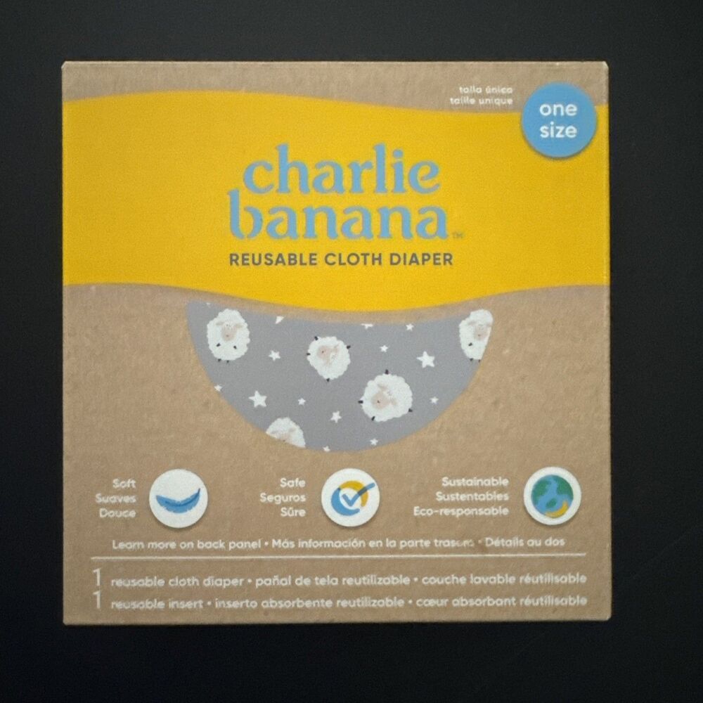 Charlie Banana One Size Reusable Cloth Diaper - Sweet Dreams on Gray